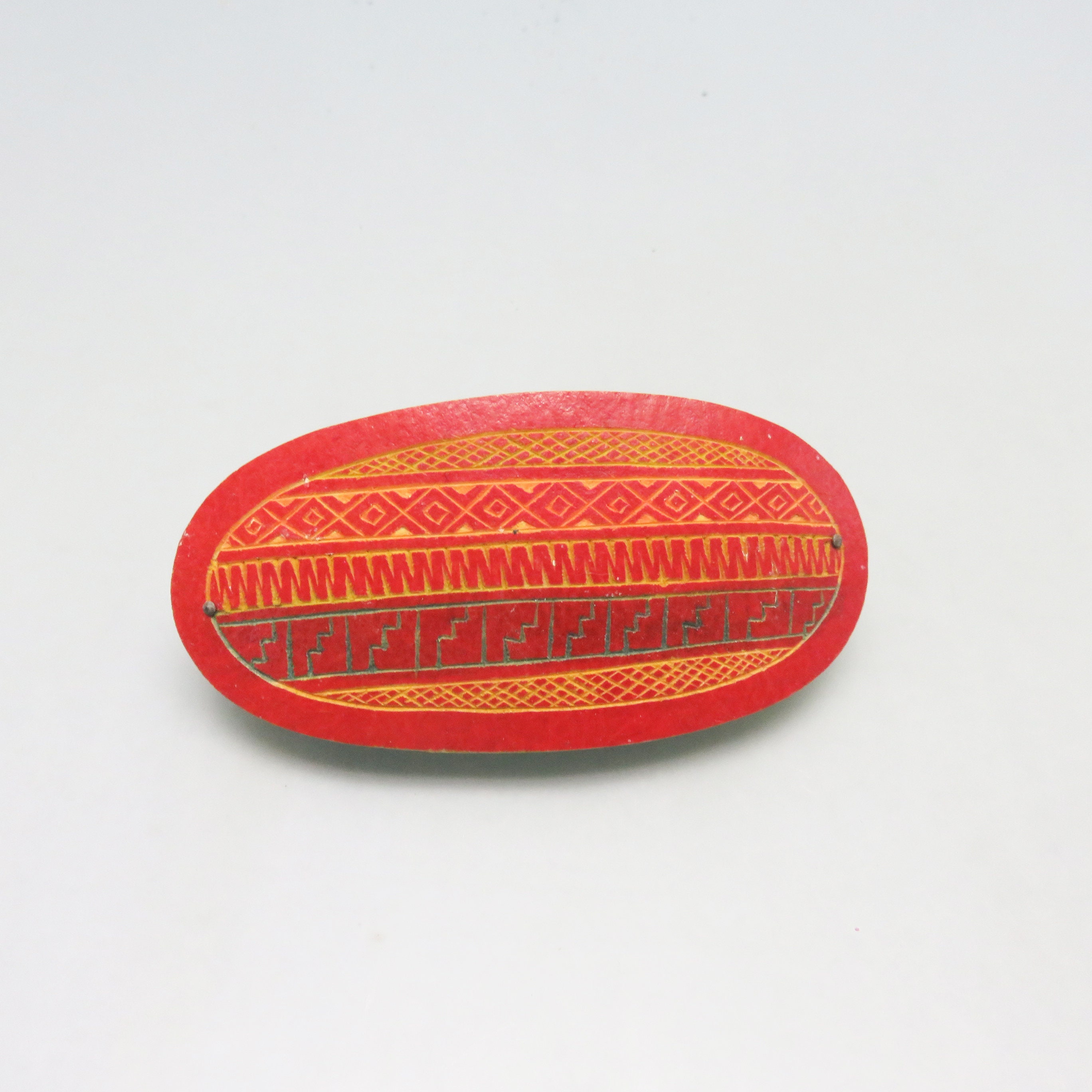 Vintage 80’s Southwestern red Purple Hand painted wood Hair Barrett accessory Amazon.com : Handmade Beaded Hair Barrette,Native American  main image 4