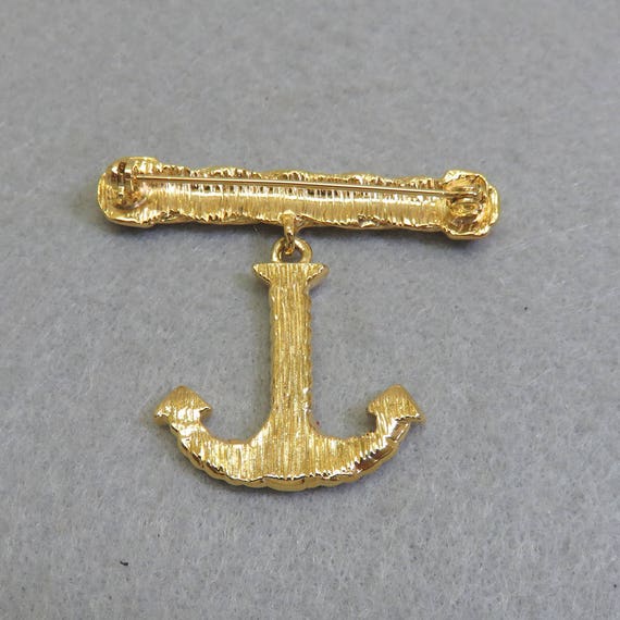 Enameled Nautical Anchor Brooch 1960s Vintage, MI… - image 3