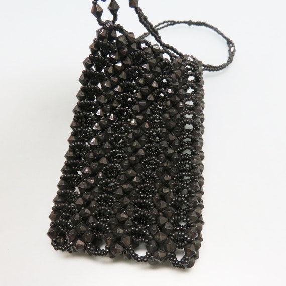 Tiny Hand Beaded Purse Necklace, Necklace Pouch, … - image 2