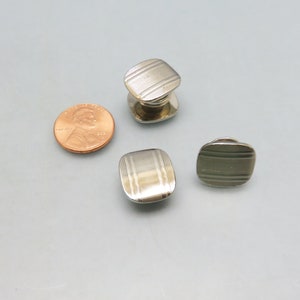 Snap Link Vintage Silvertone Metal Cuff Links, Vintage* image 4