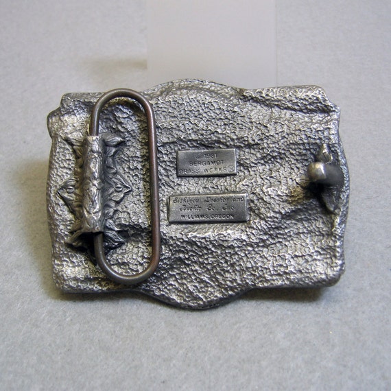Vintage Pewter Washington State Belt Buckle Bergamot Brass Works 1981