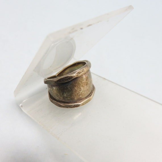 Mexican Pie Crust Design Sterling Silver Band Ring, Size 6.75