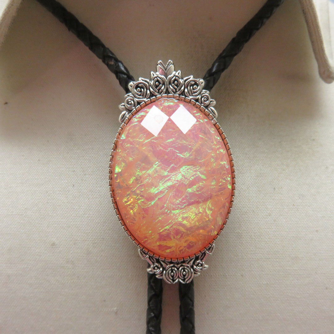 Opal and Conch Mosaic Bolo Tie