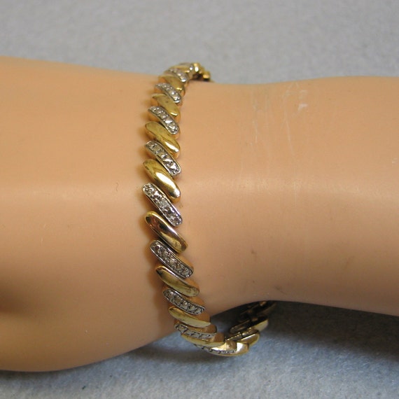 Gold Over Sterling Silver Bracelet Vintage 7 1 4 Inches Etsy