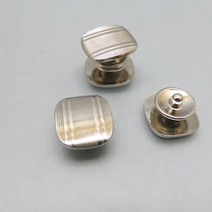 Snap Link Vintage Silvertone Metal Cuff Links, Vintage* image 1
