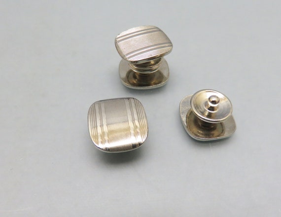 Snap Link Vintage Silvertone Metal Cuff Links, Vintage*