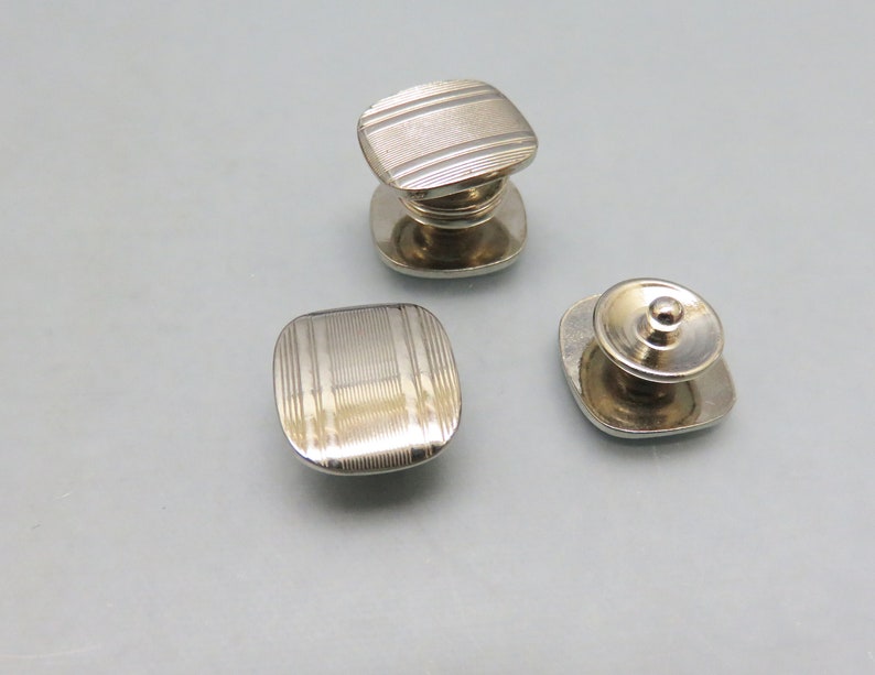 Snap Link Vintage Silvertone Metal Cuff Links, Vintage* image 1