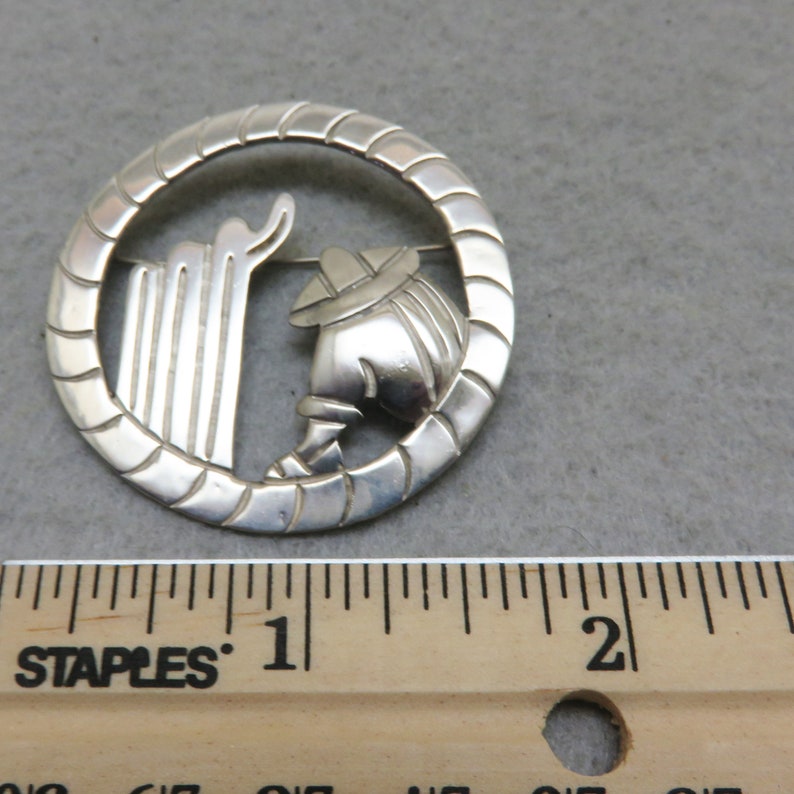 Pina Sterling Vintage Signed Mexican Sterling Silver Man and Cactus Pin Maricela Sterling