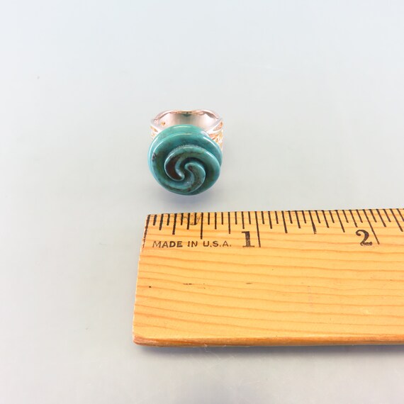 Sterling Silver Turquoise Rose Ring,   Size 6, Vi… - image 7