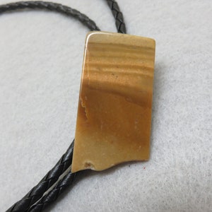 Golden Brown Lined Agate Bolo Tie, Rockin&#39; JK Designs