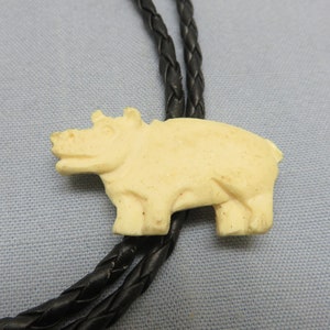 Handmade Hippopotumas Bolo Tie, Cookie Like Bolo Tie