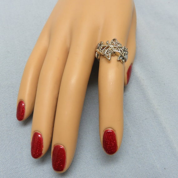 Sterling Silver Scrollwork Filigree Ring,  Size 6… - image 3