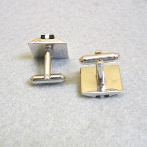 Black and White Checkered Glass Cuff LInks, Modern Design, Mint, Dante' image 2
