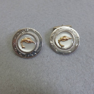 Mexican Sterling Silver Cuff Links, Swordfish Design, Vintage, Signed