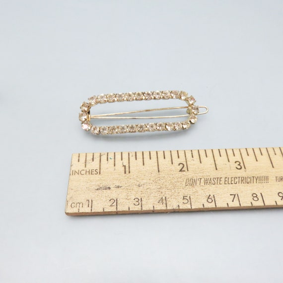 Clear Rhinestone Rectangular Shaped Hair Barrette… - image 2