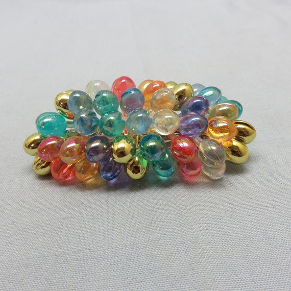 Vintage Candy Colored Plastic Bead Hair Barrette - image 2