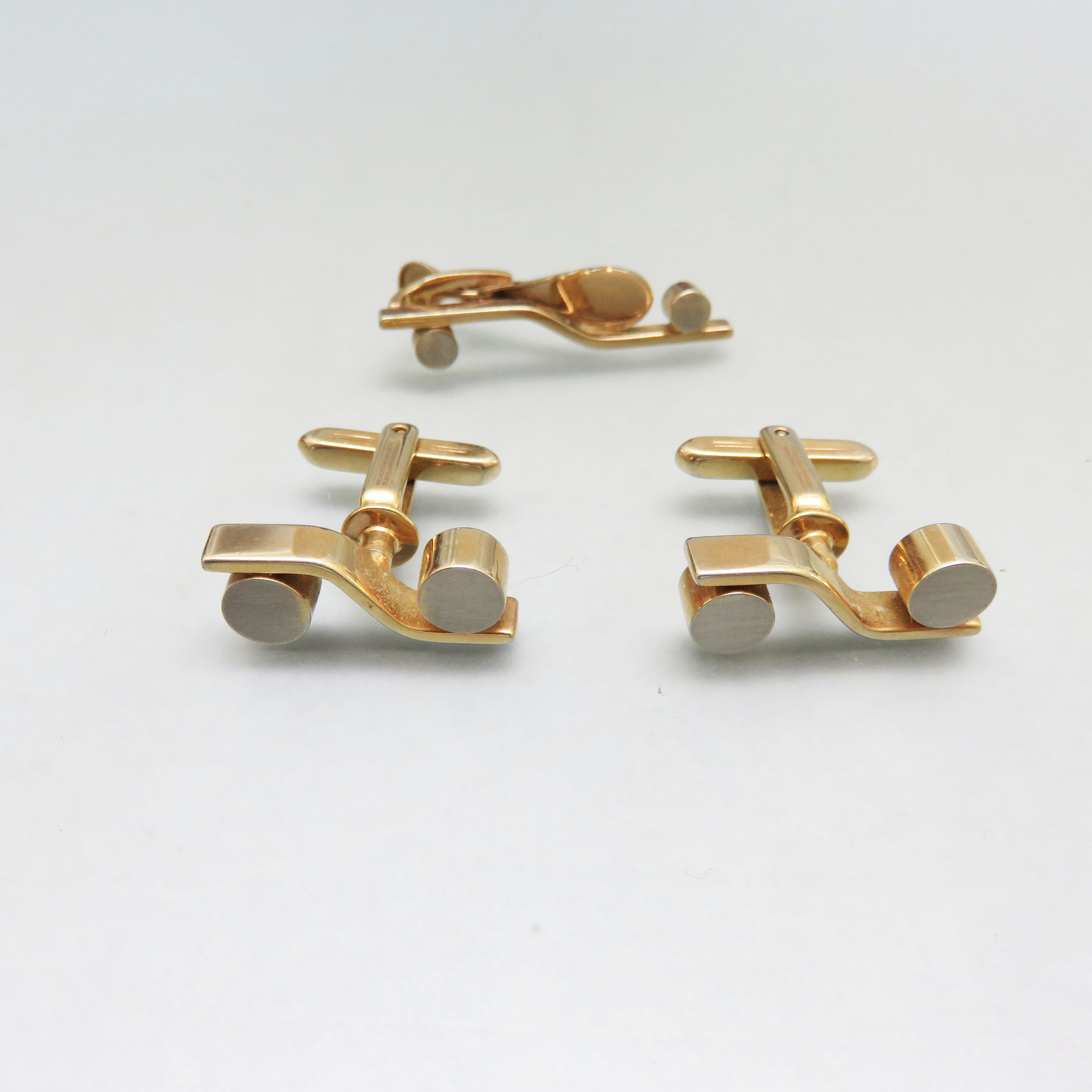 1970s Hickok Cufflinks and Tie Clip Set: Gold & Silver Tone - Etsy