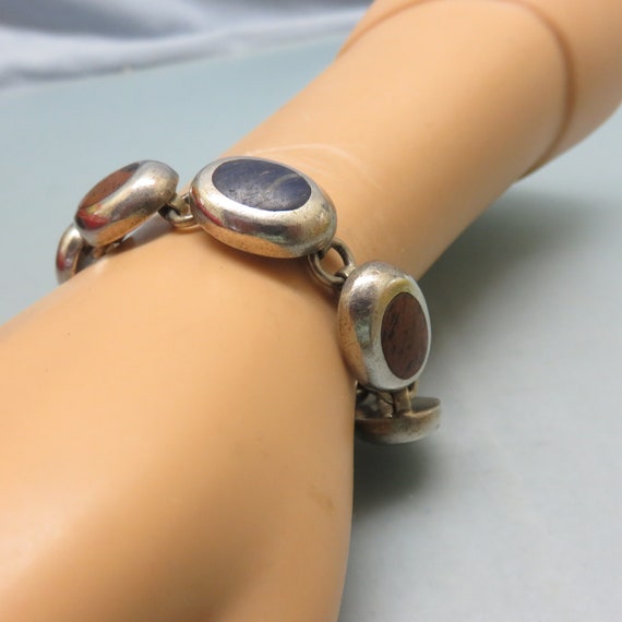 Sterling Silver Multi-stone Bracelet, Mexican Ste… - image 3