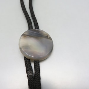 Vintage Stormy Skies Gray Agate Bolo Tie