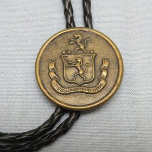 Vintage Button Bolo Slide, Handmade Bolo, One of A Kind Blazer Button Bolo