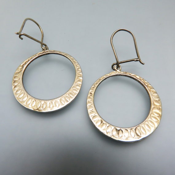 Sterling Silver Reversible Hoop Pierced Earrings - image 4