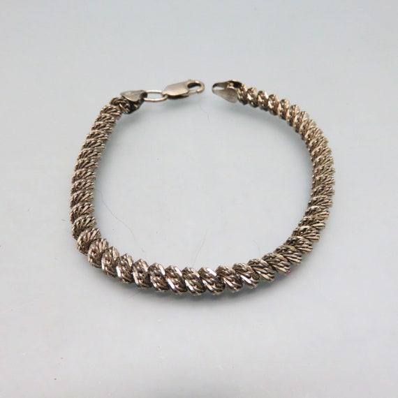 Vintage Sterling Silver Spiral Link Bracelet, 8 Inches - Etsy