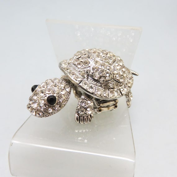 Vintage Turtle Ring,  Adjustable,  Movable Head a… - image 1