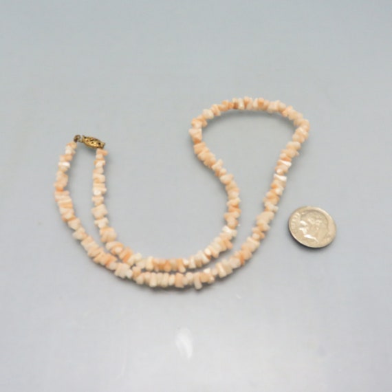 Vintage Angelskin Coral Necklace, 16 Inch Choker - image 2