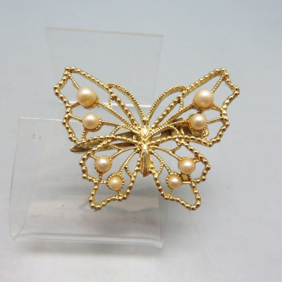 Vintage Faux Pearl Butterfly Shaped Hair Clip - Etsy