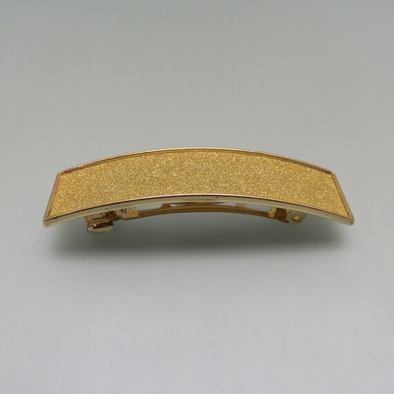 Diamond Dust Hair Barrette, Goldtone Metal, Vinta… - image 2