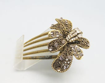 Vintage hair pieces. Gold tone with high quality rhinestones. Rare. EUC. Amazon.com : Kisshine Leaf Bride Wedding Hair Pins Gold  main image 3