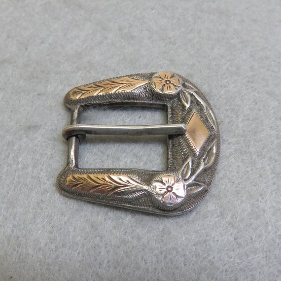 Vintage Mexican Sterling and Gold Ladies Western … - image 1