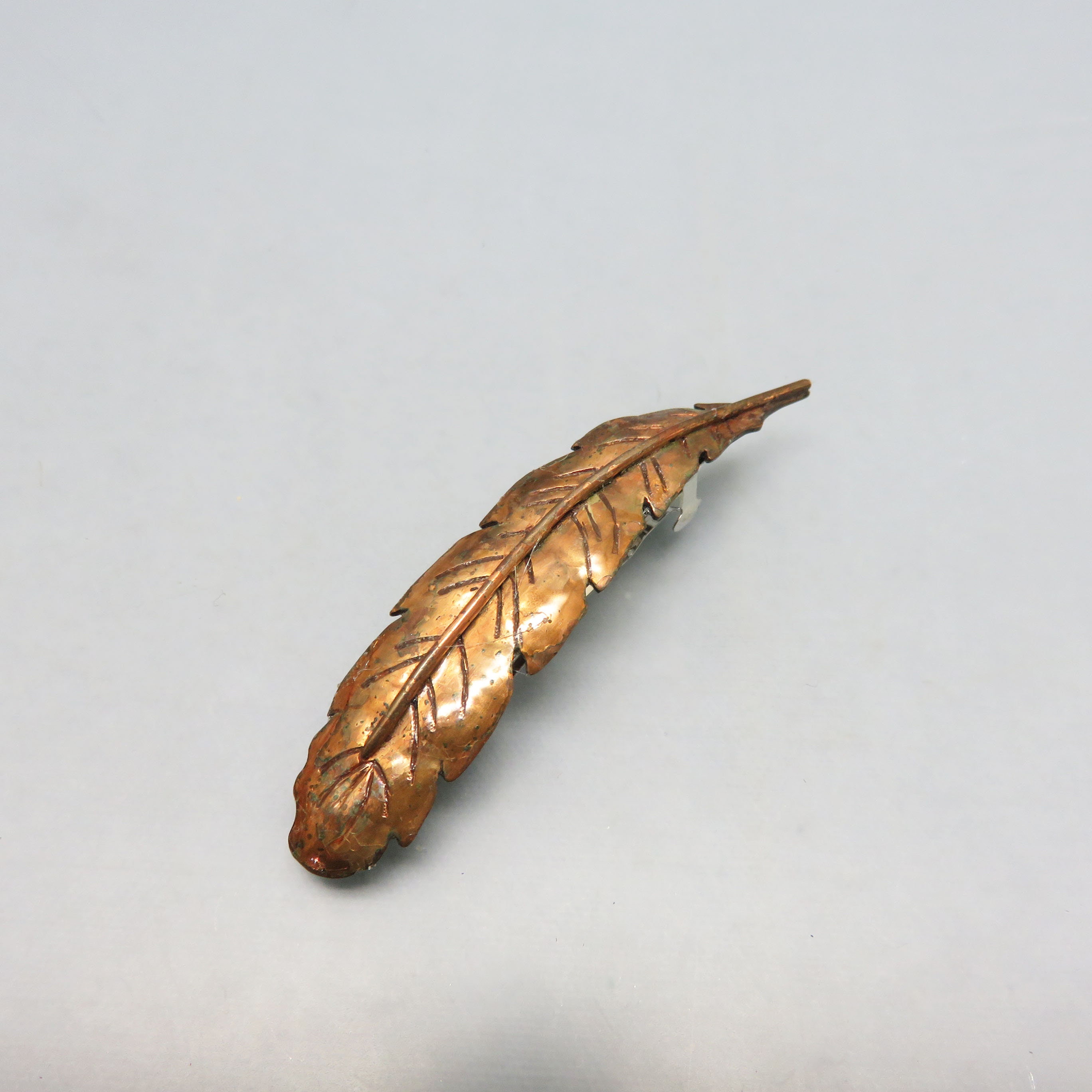 Vintage Copper Feather Shaped Barrette Large Copper Feathers - Etsy main image 3