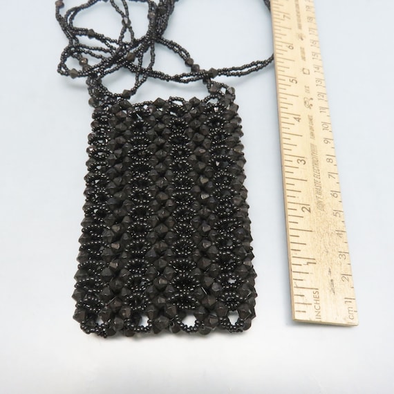 Tiny Hand Beaded Purse Necklace, Necklace Pouch, … - image 3