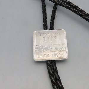 Vintage Colgate or Palmolive Shave Cream Token Bolo Tie, , Handmade