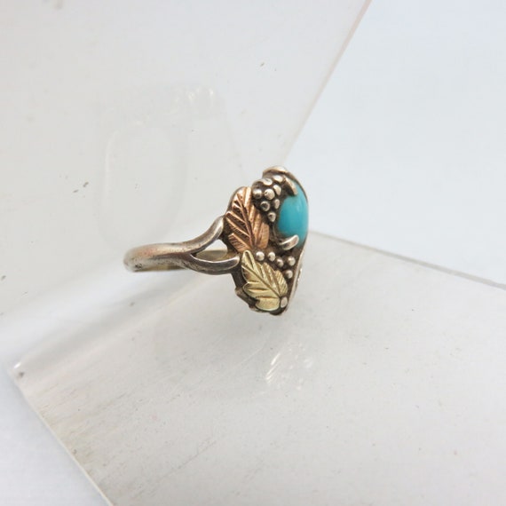 Truly Vintage Black Hills Gold and Silver Ring,  … - image 3