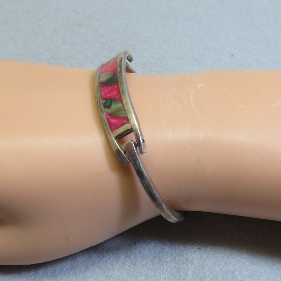 Mexican Soft Raspberry Pink Abalone Shell Hinged … - image 3