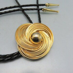 Handmade Goldtone Love Knot Bolo Tie, 1960s Modern Bolo Tie