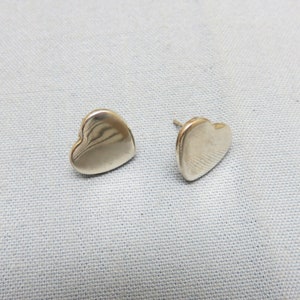 Sterling Silver Heart Pierced Earrings, Vintage, Post Style