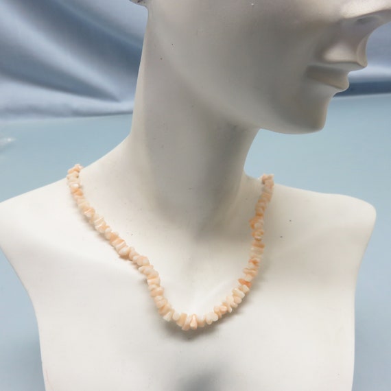 Vintage Angelskin Coral Necklace, 16 Inch Choker - image 4