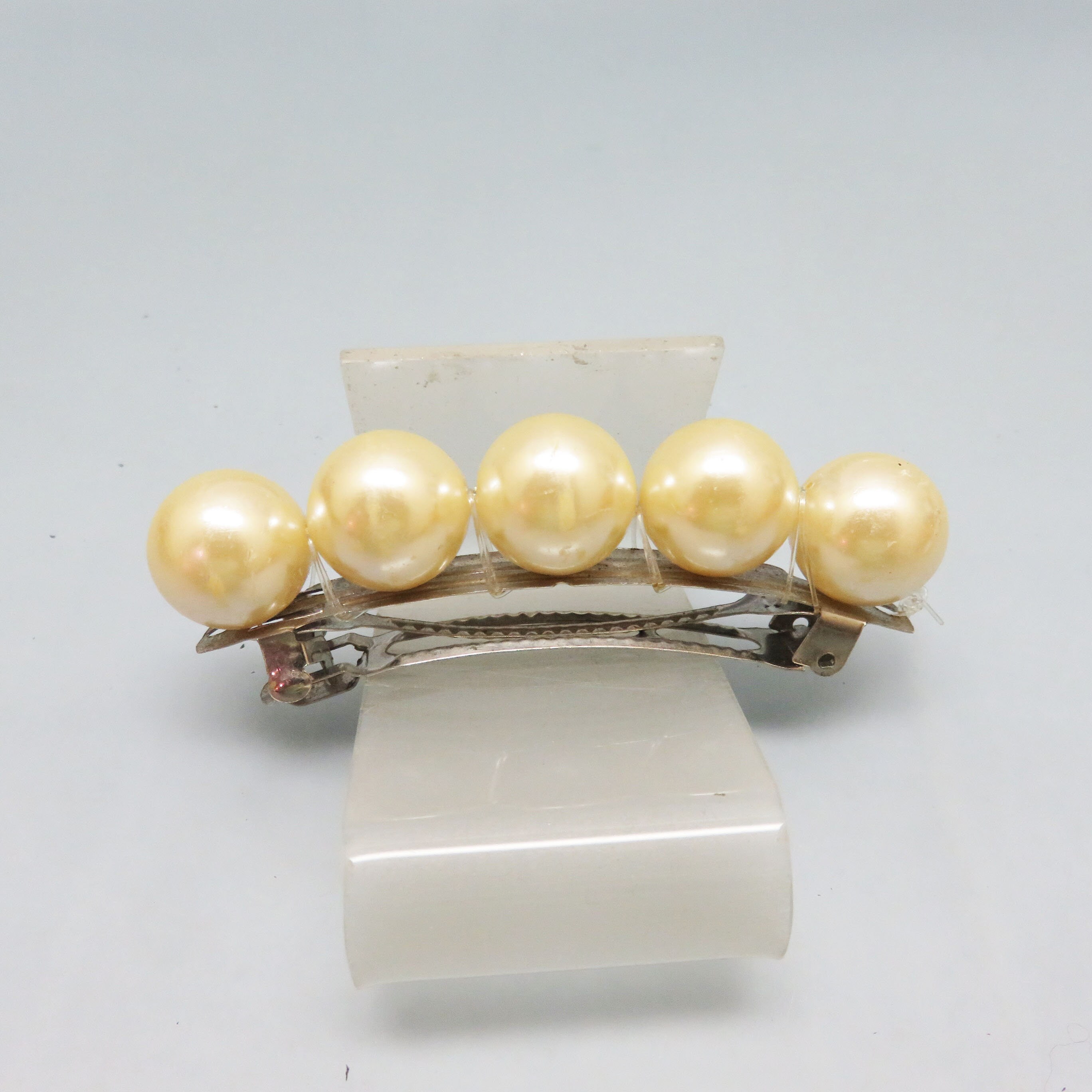 Round Pearl Barrette - Etsy