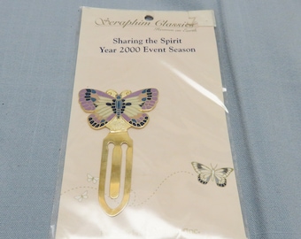 Vintage Colorful Enameled Brass Bookmark, Mint in Package