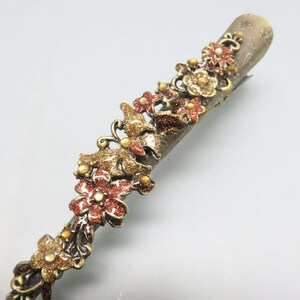 Floral Design Vintage Autumn Hued Hair Barrette or Clip, Steampunk
