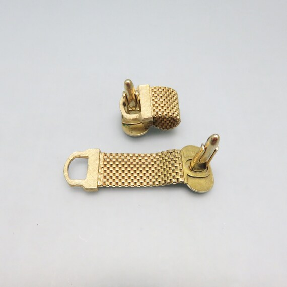 Initial A Wrap Around Cuff Links, Silver and Gold - image 5