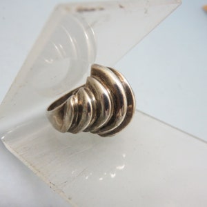 Big Bold Sterling Silver Ridged Dome Ring, Size 6