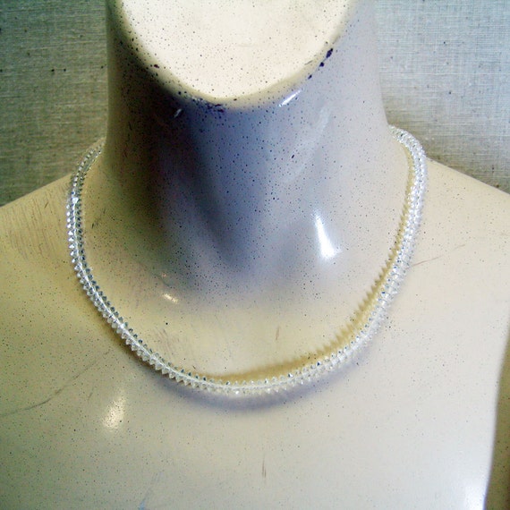 Art Deco Clear Crystal 17 Inch Necklace - image 1