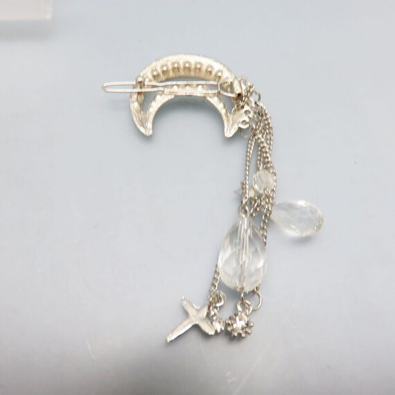 Very Cool Rhinestone Crescent Moon Barrette with … - image 4