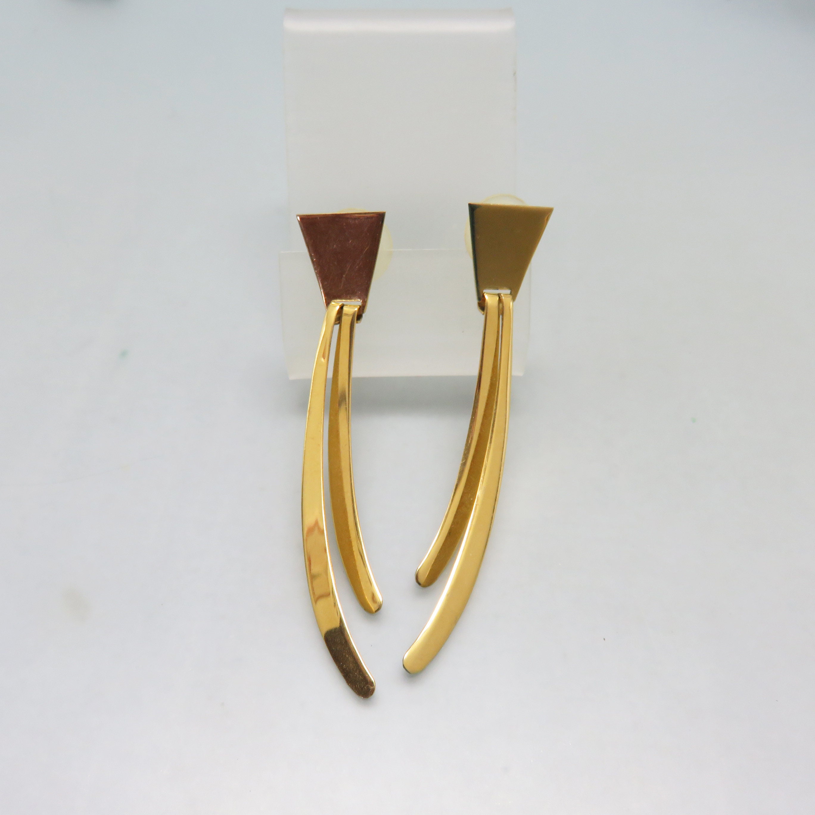 Stark Modern Geometric Pierced Earrings, Vintage Shoulder