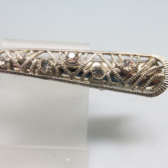 Vintage Huge Silvery Metal Hair Clip, Open Design… - image 2