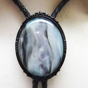 Faux Abalone Shell Bolo Tie, Handmade Rockin&#39; JK, Simple Beauty